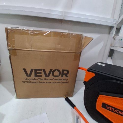 VEVOR RETRACTABLE AIR HOSE REEL - 3/8 IN X 50FT - HYBRID AIR HOSE - MAX 300PSI - ORANGE - (MODEL: NWA-D15) image 3