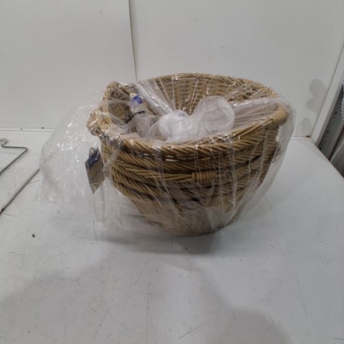 5 SPR!TZ MULTI-PURPOSE PLASTIC WOVEN WICKER EASTER BASKETS - 12" - NATURAL image 4