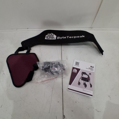 BYTETECPEAK R4 ROLLATOR WALKER WITH BRAKES - BURGUNDY/RED (MODEL: R4-HD) image 4