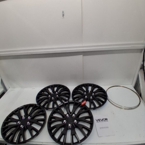 4PK HUBCAPS WHEEL COVERS FOR VARIOUS MODELS - 16" - BLACK/GLOSS (MODEL: T-R16-20) image 2