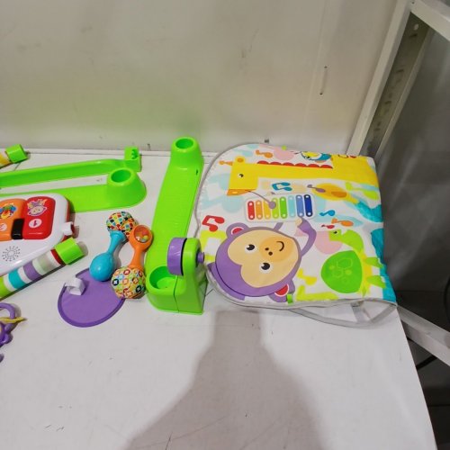 FISHER-PRICE BABY ACTIVITY MAT GLOW AND GROW KICK & PLAY PIANO GYM, PORTABLE MUSICAL TOY WITH SMART STAGES LEARNING AND MARACAS, AGES 0+ MONTHS - MULTICOLOR (MODEL:HWD99) image 5