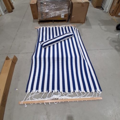 LAZY DAZE DOUBLE QUILTED HAMMOCK WITH PILLOW - 12FT - BLUE/WHITE (MODEL: HMQF-BLUE-W) image 5