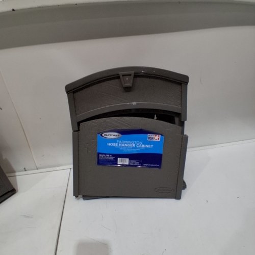 SUNCAST HOSE HANGER CABINET - 150FT HOSE CAPACITY - GREY image 2