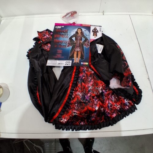 2PC PALAMON MIDNIGHT VAMPIRESS COSTUME - S (4-6) - BLACK / RED (ITEM: 40904(S)) image 3