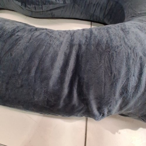 U-SHAPED BODY PILLOW / PREGNANCY PILLOW WITH WASHABLE COVER - 46" - GREY image 3