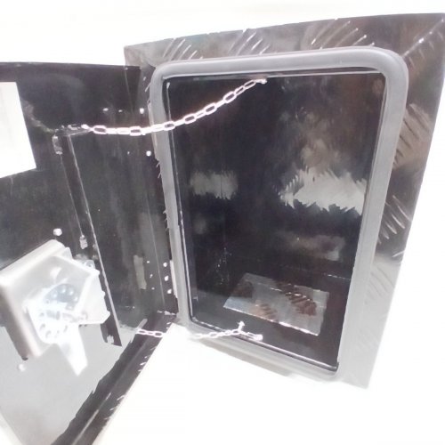 HEAVY DUTY ALUMINUM DIAMOND PLATE UNDERBODY TRUCK BOX - 18" X 12" X 14" - BLACK (MODEL: JL-TB17-12B) image 3
