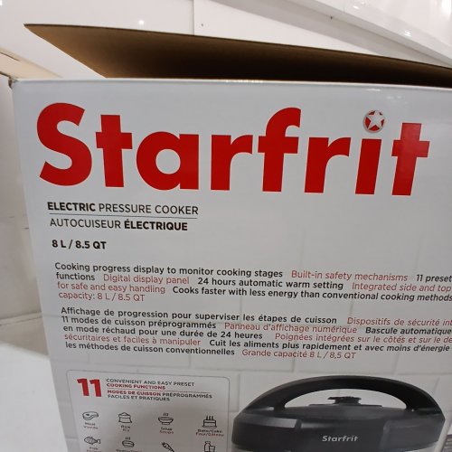STARFRIT ELECTRIC PRESSURE COOKER - STEAM TRAY, MEASURING CUP & SPATULA- 8L CAPACITY - BLACK (MODEL: 024603) image 23