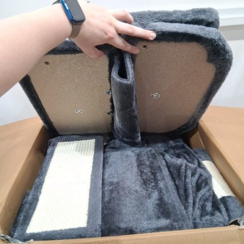 HEY BROTHER EXTRA LARGE CAT TREE/TOWER WITH SCRATCHING POSTS AND CAT CONDOS - 71" - SMOKEY GREY - (MODEL: MPJ034G) image 3