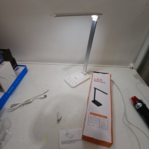 SEMLOS LED DESK LAMP - DIMMABLE LIGHT WITH USB CHARGING PORT - 3000-6500K - SILVER (MODEL: PH376) image 2