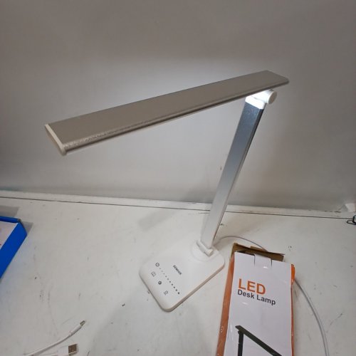SEMLOS LED DESK LAMP - DIMMABLE LIGHT WITH USB CHARGING PORT - 3000-6500K - SILVER (MODEL: PH376) image 3