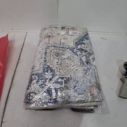 KUETH LIGHTWEIGHT WASHABLE NON-SLIP VINTAGE CHENILLE AREA RUG - 5FT X 7FT - BLUE image 4