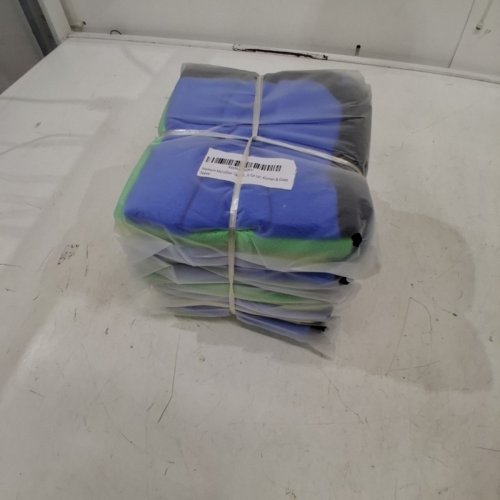 5 (3PK) PREMIUM MICROFIBER CLEANING CLOTH FOR CAR, KITCHEN, GLASS - 12" - GREEN / BLUE / YELLOW image 2