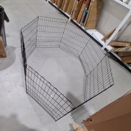 AMAZON BASICS FOLDABLE METAL PET EXERCISE FENCE PEN WITH DOOR - 60" X 60" X 30" - BLACK (MODEL: ‎9004-30B) image 2