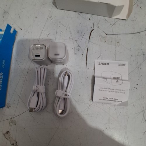 4PC ANKER ZOLO CHARGER SET WITH 2 ADAPTERS & 2 USB-C TO USB-C CABLES - 20W - 6FT - WHITE (MODEL: 8781600 / B2698J11-5) image 3