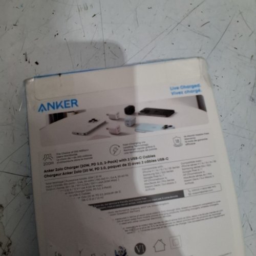 4PC ANKER ZOLO CHARGER SET WITH 2 ADAPTERS & 2 USB-C TO USB-C CABLES - 20W - 6FT - WHITE (MODEL: 8781600 / B2698J11-5) image 5