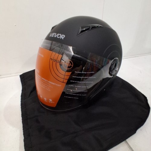 VEVOR DOT CERTIFIED MOTORCYCLE HELMET WITH 3/4 FACE VISOR AND STORAGE BAG - MEDIUM - BLACK (MODEL: WLT-169) image 2