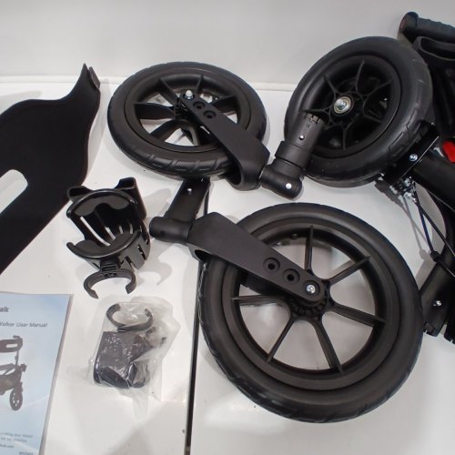 MAXWALK FOLDABLE ALL TERRAIN ROLLATOR WALKER WITH SEAT FOR SENIORS - 12" BIG RUBBER WHEELS - PURPLE/BLACK (MODEL: ‎MW2402) image 5