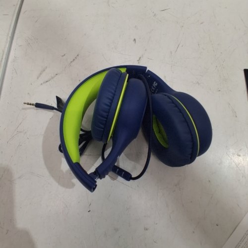 KIDS MPOW CH6S WIRED OVER-EAR HEADPHONES WITH 85DB/94DB VOLUME LIMITER AND IN-LINE MIC - NAVY BLUE/GREEN (MODEL: BH297BS) image 2