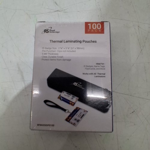 100PK ROYAL SOVEREIGN THERMAL LAMINATING POUCHES ID BADGE SIZE - 2 5/8" X 3 7/8" (MODEL: RFNG05IDP0100) image 3