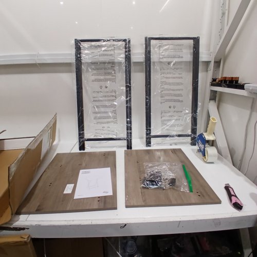 2PK HOOBRO FOLDING TV TRAY TABLES -GREIGE AND BLACK (MODEL: 25BZ01) image 3