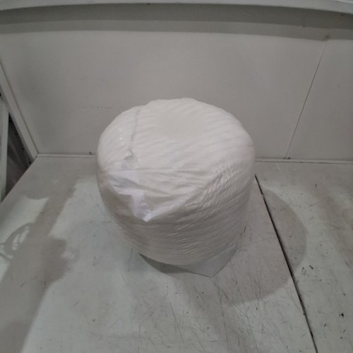 LIGHTWEIGHT CORDUROY UPHOLSTERED POUF OTTOMAN WITH MEMORY FOAM FILLING - 16" X 11" - WHITE image 5