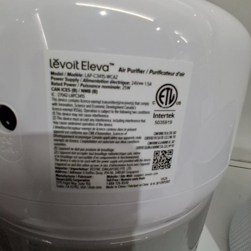LEVOIT ELEVA 300X HEPA SMART AIR PURIFIER - UP TO 1200 SQ. FT - WHITE (MODEL: LAP-C341S-WCA) image 2