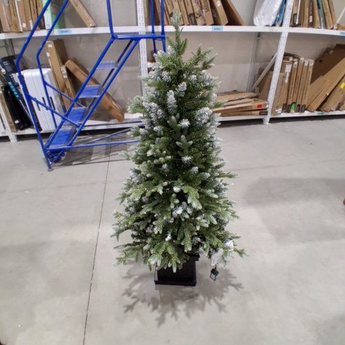 PRE-LIT GLITTER FROSTED ARTIFICIAL POTTED CHRISTMAS TREE - 4.5FT -GREEN (MODEL: 1785046) image 3