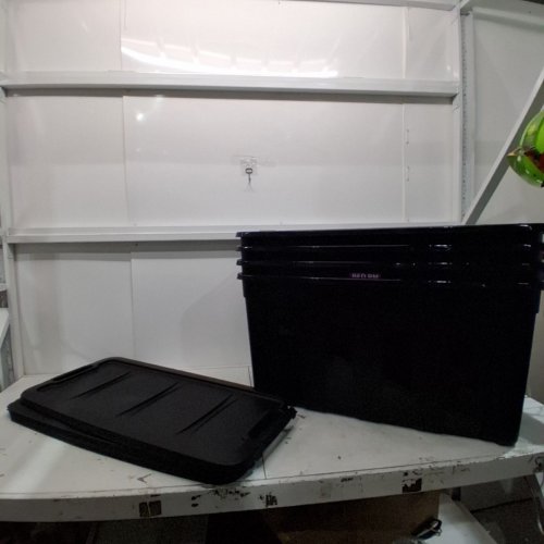 4PK IRIS USA HEAVY-DUTY STACKABLE PLASTIC BIN CONTAINERS - 117.4L/31GAL - BLACK (MODEL: UT-31) image 2