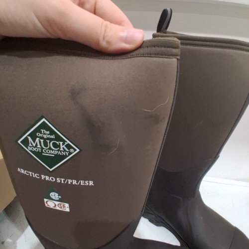 THE ORIGINAL MUCK BOOT COMPANY MEN'S ARCTIC PRO STEEL TO TALL BOOTS - SIZE 11 - BROWN / BLACK (MODEL: ACPCSA0) image 5