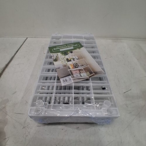 4-TIER PLASTIC STORAGE SHELF - 31" X 16" - WHITE image 2