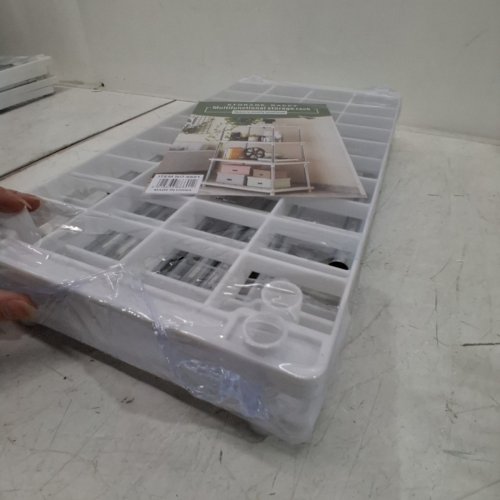 4-TIER PLASTIC STORAGE SHELF - 31" X 16" - WHITE image 3