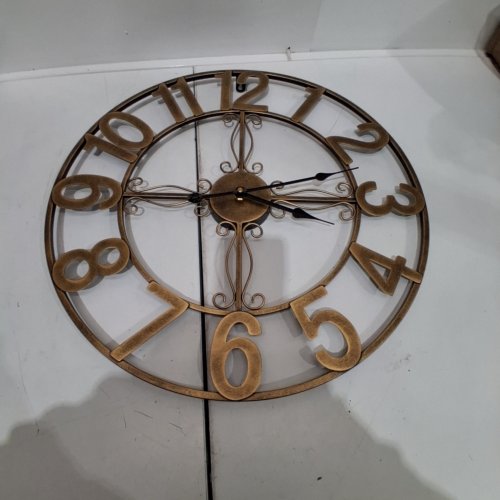 ORNATE METAL WALL CLOCK - 20" - GOLD/BLACK image 3
