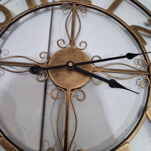 ORNATE METAL WALL CLOCK - 20" - GOLD/BLACK image 5