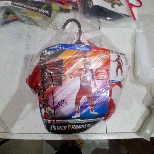 2PC KIDS DISGUISE POWER RANGER CLASSIC MUSCLE COSTUME - SMALL - RED/WHITE (STYLE: DI79729) image 4