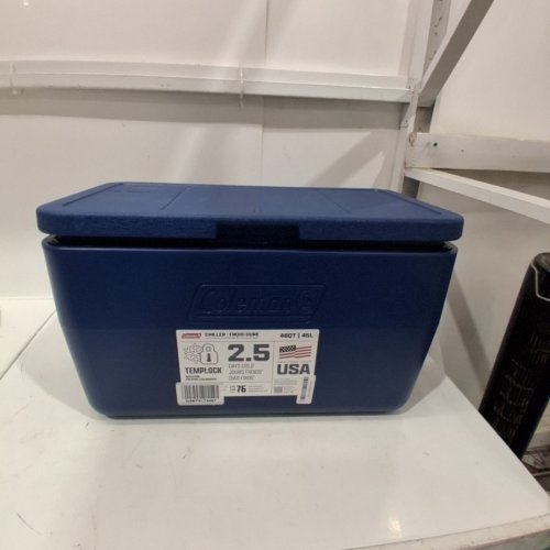 COLEMAN CHILLER SERIES TEMPLOCK INSULATED PORTABLE COOLER WITH HANDLES - 48QT - NAVY (MODEL: 2226955) image 2