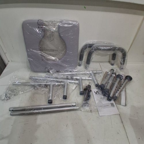 4-LEG RAISED TOILET SEAT WITH ADJUSTABLE HEIGHT AND ARMS - 400LBS MAX - GREY (MODEL:XZY402) image 2