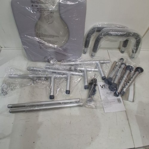 4-LEG RAISED TOILET SEAT WITH ADJUSTABLE HEIGHT AND ARMS - 400LBS MAX - GREY (MODEL:XZY402) image 3