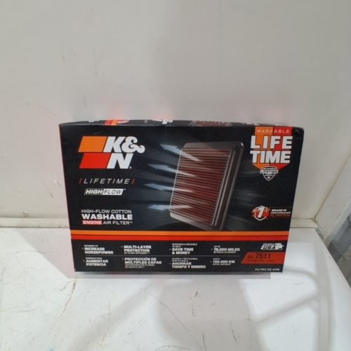 K&N HIGH-FLOW POWERSPORTS LIFETIME WASHABLE & REUSABLE ENGINE FILTER - FITS SELECT MOTORBIKE MODELS - BLACK/RED (MODEL: SU-7511) image 2