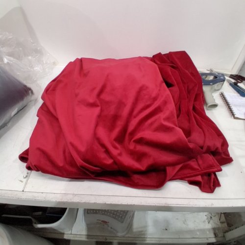 (1PANEL) SHINY LUXURY EXTRA LONG LIGHT BLOCKING VELVET CURTAINS - 8FT X 12FT - RED image 2