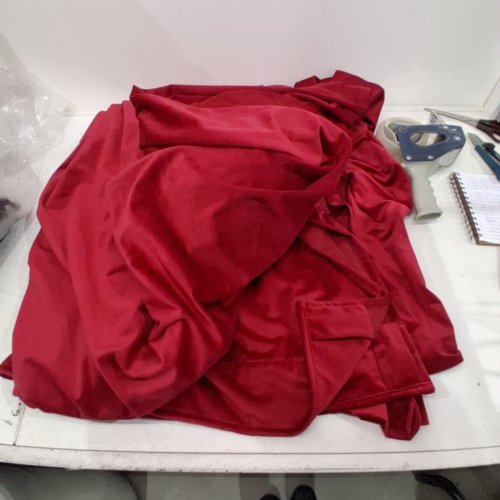 (1PANEL) SHINY LUXURY EXTRA LONG LIGHT BLOCKING VELVET CURTAINS - 8FT X 12FT - RED image 4
