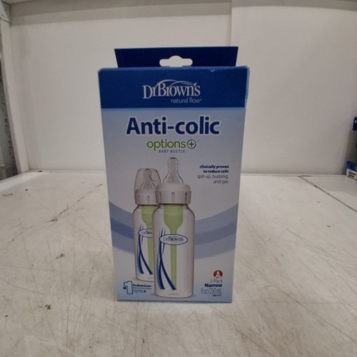 2PK DR BROWN'S PLASTIC ANTI-COLIC BABY BOTTLES - 8 OZ - WHITE/CLEAR image 3