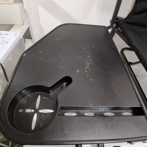 FUNDANGO FOLDING CAMPING CHAIR WITH SIDE TABLE - BLACK image 3