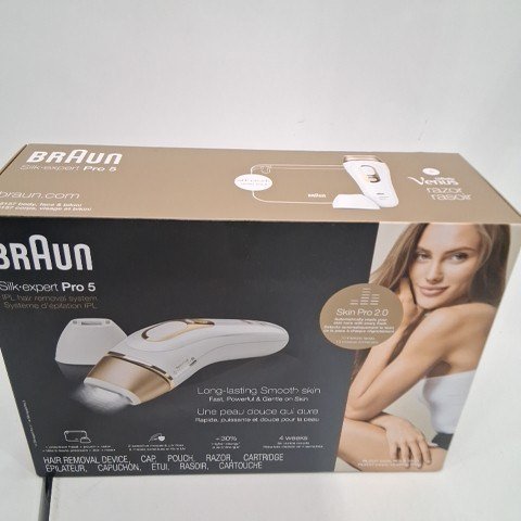BRAUN SILK EXPERT PRO 5 PERMANENT HAIR REMOVAL TOOL, CORDED, WHITE (MODEL: 6031) image 2