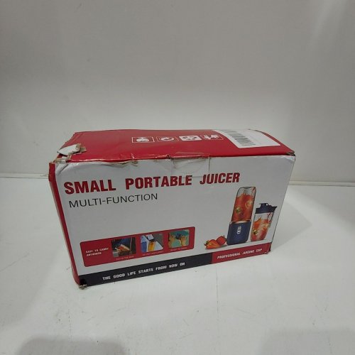 MAOMMADIO SMALL PORTABLE ELECTRIC STAINLESS STEEL BLADE JUICER CUP - 14OZ - NAVY image 2