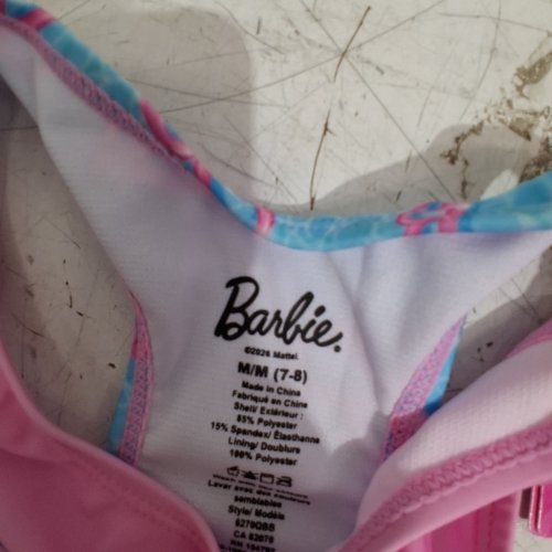 2PC GIRL'S BARBIE SWIMSUIT - MEDIUM (7-8) - PINK / BLUE (STYLE: 427068) image 3