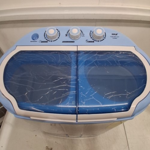 PYLE PURE CLEAN 2-IN-1 MINI TOP LOAD PORTABLE WASHER & SPIN DRYER - 7.7LBS CAPACITY - 110V - WHITE/BLUE (MODEL: PUCWM22) image 3