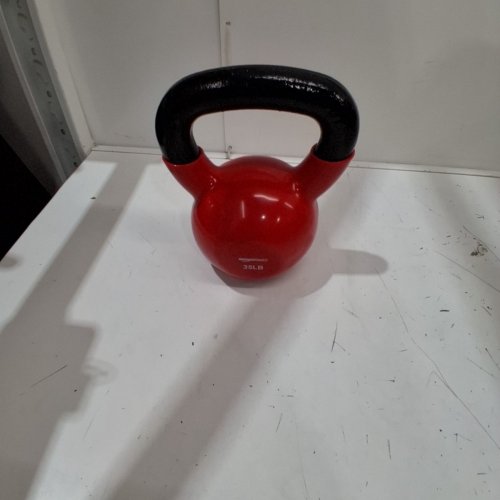 AMAZON BASICS VINYL KETTLE BALL - 35LBS - RED/BLACK image 2