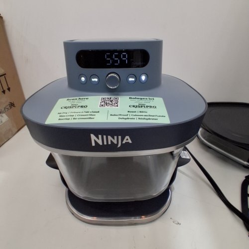 NINJA CRISPI PRO 6-IN-1 GLASS AIR FRYER SAFE FAMILY-SIZED COOKING SYSTEM - 2.5QT - 6QT - CYBERSPACE/BLUE (MODEL: AS101CCY) image 2