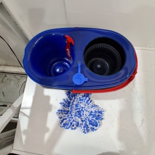 VILEDA EASYWRING RINSE CLEAN 2 TANK SPIN BUCKET SYSTEM - BLUE/RED/GREY image 3