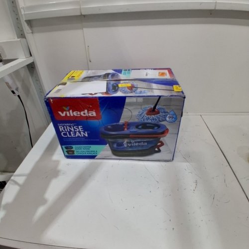 VILEDA EASYWRING RINSE CLEAN 2 TANK SPIN BUCKET SYSTEM - BLUE/RED/GREY image 4